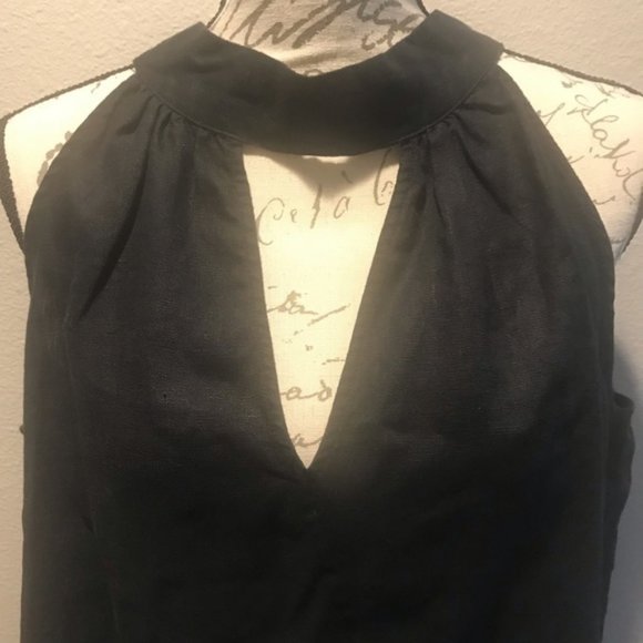 Brand New! Neiman Marcus Black Linen Halter Top - Picture 4 of 6